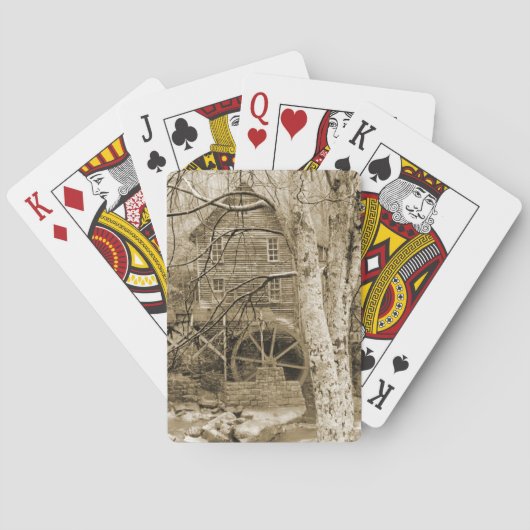Antikes Wasserrad Spielkarten (Rückseite)