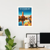 Antikes Waterbury Connecticut Poster (Heimbüro)