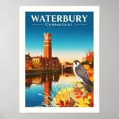 Antikes Waterbury Connecticut Poster (Vorne)