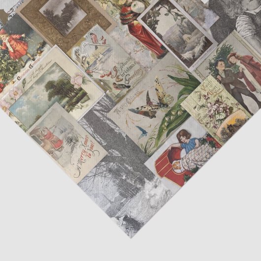 Antikes Weihnachten Ephemera Collage Decoupage Seidenpapier (Ausschnitt)