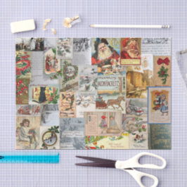 Antikes Weihnachten Ephemera Collage Decoupage Seidenpapier