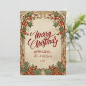 Antikes Weihnachten mit Holly-Beeren (Stehend Vorderseite)