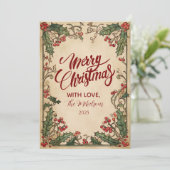 Antikes Weihnachten mit Holly-Beeren (Stehend Vorderseite)