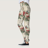 Antikes Weihnachts-Stechpalmen-Muster Leggings (Links)