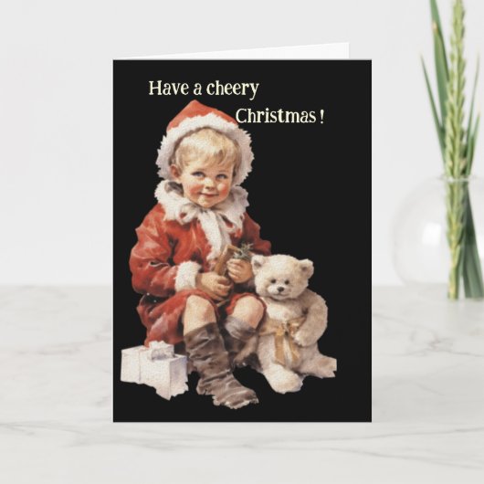 Antikes Weihnachtskinderkarte Karte (Vorderseite)