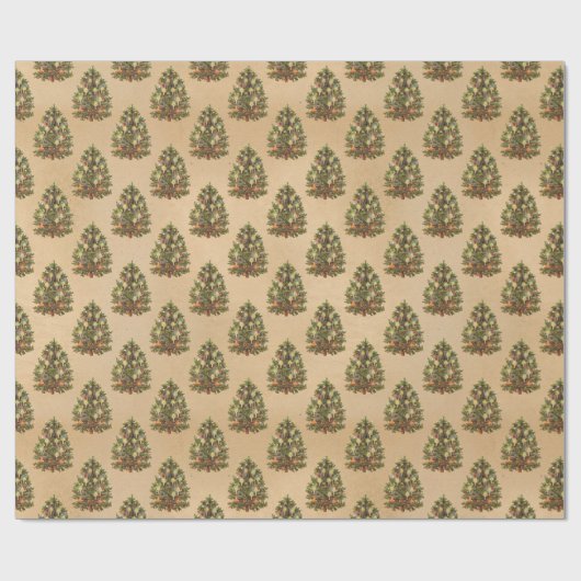 Antikes Weihnachtsmuster Geschenkpapier (Flach)