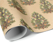 Antikes Weihnachtsmuster Geschenkpapier (Rolleneckpunkt)
