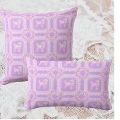 Antikes Weiß Rosa Flieder Spitze Pudel Patchwork Dekokissen