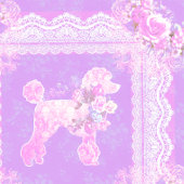 Antikes Weiß Rosa Flieder Spitze Pudel Patchwork Dekokissen