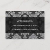 Antikes Weiß und Grau Traditionelle Blumenlatte Visitenkarte (Rückseite)