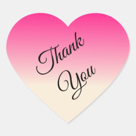 Antikes Weiß und Winter Sky Rosa Ombre Farben Herz-Aufkleber