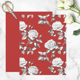 Antikes weißes Rosen-Scrapbook-Papier