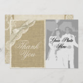 Antikes, weißes Spitzenland Vielen Dank Dankeskarte (Vorne/Hinten)