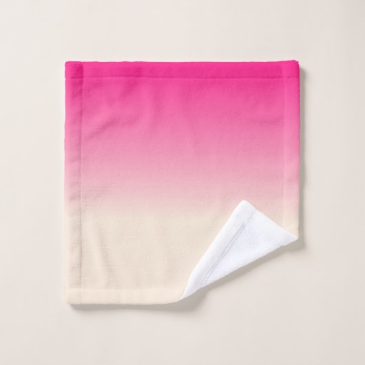 Antikes weißes und Winter Sky Pink Ombre Muster Badhandtuch Set (Waschlappen)