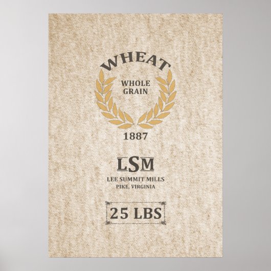Antikes Weizensack-Design Poster (Vorne)