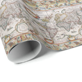 Antikes Weltkarte-Packpapier Geschenkpapier (Rolleneckpunkt)