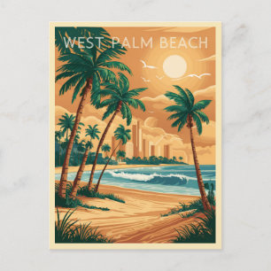 Antikes West Palm Beach, Florida Postkarte