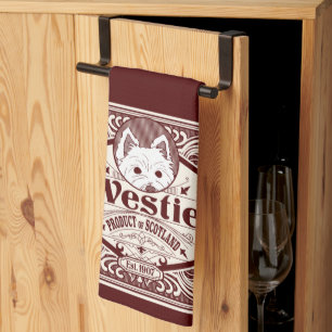 Antikes Westie Produkt aus Schottland Geschirrtuch