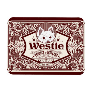 Antikes Westie Produkt aus Schottland Magnet