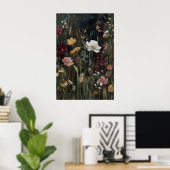 Antikes Wildblumen-Druck, Kunst Frühlingsblumen Poster (Heimbüro)