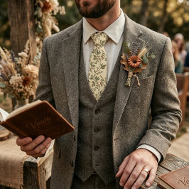 Antikes Wildblumen-Rustikales Rebenmuster Krawatte