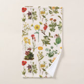 Antikes Wildblumenmuster Badhandtuch Set (Handtuch)