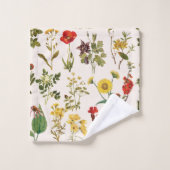 Antikes Wildblumenmuster Badhandtuch Set (Waschlappen)