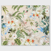 Antikes Wildblumenmuster Geschenkpapier (Flach)