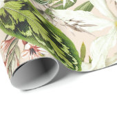 Antikes Wildblumenmuster Geschenkpapier (Rolleneckpunkt)
