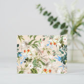 Antikes Wildblumenmuster Postkarte (Stehend Vorderseite)