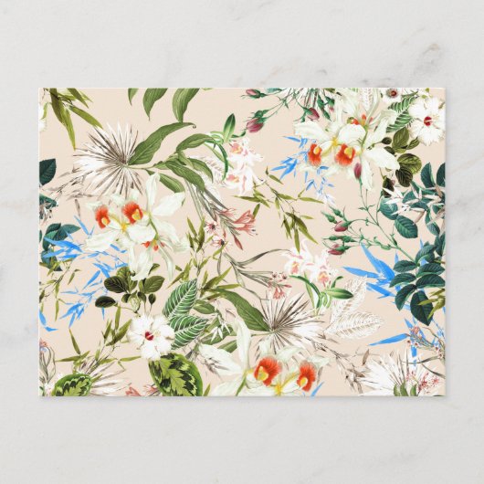 Antikes Wildblumenmuster Postkarte (Vorderseite)