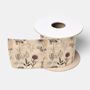 Antikes Wildblumenmuster Satinband