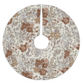 Antikes wilde Blumenbraune Blume Natur Muster Polyester Weihnachtsbaumdecke (Vorderseite)