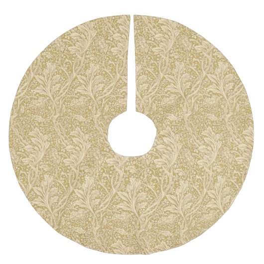 Antikes William Morris Arcadia Gold Nahtlos Polyester Weihnachtsbaumdecke (Vorderseite)
