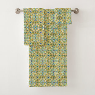 Antikes William Morris Blaues Gänseblümchen Blumen Badhandtuch Set