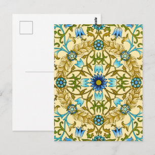 Antikes William Morris Blaues Gänseblümchen Blumen Postkarte