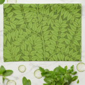 Antikes William Morris Branch Green Leaf Muster Geschirrtuch (Gefaltet)
