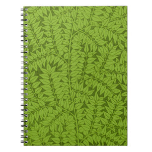 Antikes William Morris Branch Grünes Blatt Muster Notizblock