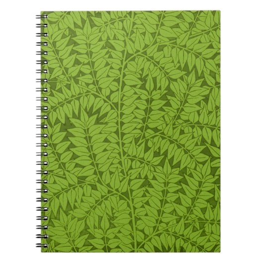 Antikes William Morris Branch Grünes Blatt Muster Notizblock (Vorderseite)