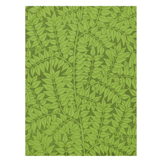Antikes William Morris Branch Grünes Blatt Muster Tischdecke (Vorderseite)