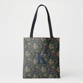 Antikes William Morris Navy Blau Rotes Chrysanthem Tasche