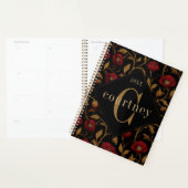 Antikes William Morris Rot Gold Mohn Monogramm Planer (Anzeige)