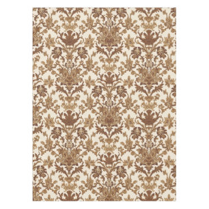 Antikes William Morris Venetian Floral Braun Weiß Tischdecke