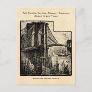 Antikes Williamsburg Brooklyn Bridge New York City Postkarte
