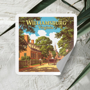 Antikes Williamsburg Virginia Quadratischer Aufkleber