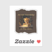 Antikes Wissen in Tiny Claws-Niedlichen Löwenstick Aufkleber (Blatt)