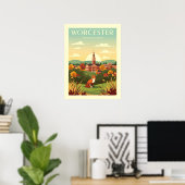 Antikes Worcester Massachusetts Poster (Heimbüro)
