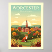 Antikes Worcester Massachusetts Poster (Vorne)