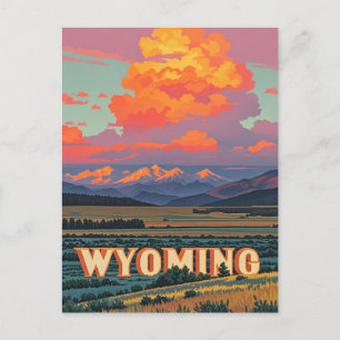 Antikes Wyoming Postkarte