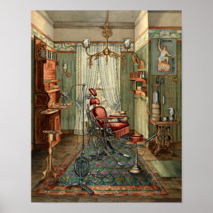 Antikes zahnärztliches Behandlungszimmer aus der v Poster